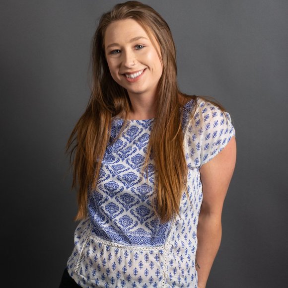 Blue White Mediterranean Blouse by Lucky Brand - Picture 3 of 9